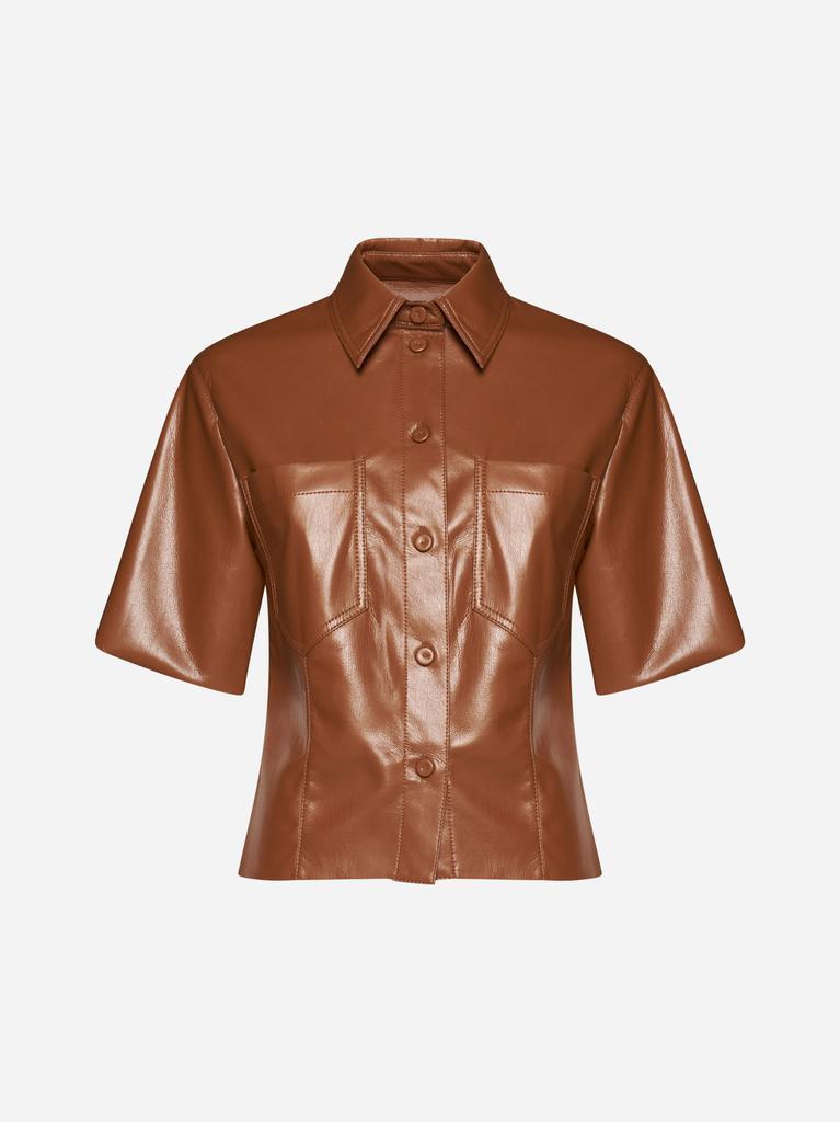 商品Nanushka|Sabine vegan leather shirt,价格¥2550,第1张图片