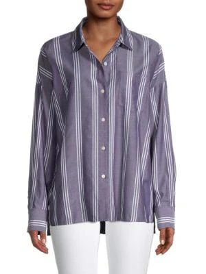 商品Theory|Lourah Striped Shirt,价格¥477,第1张图片