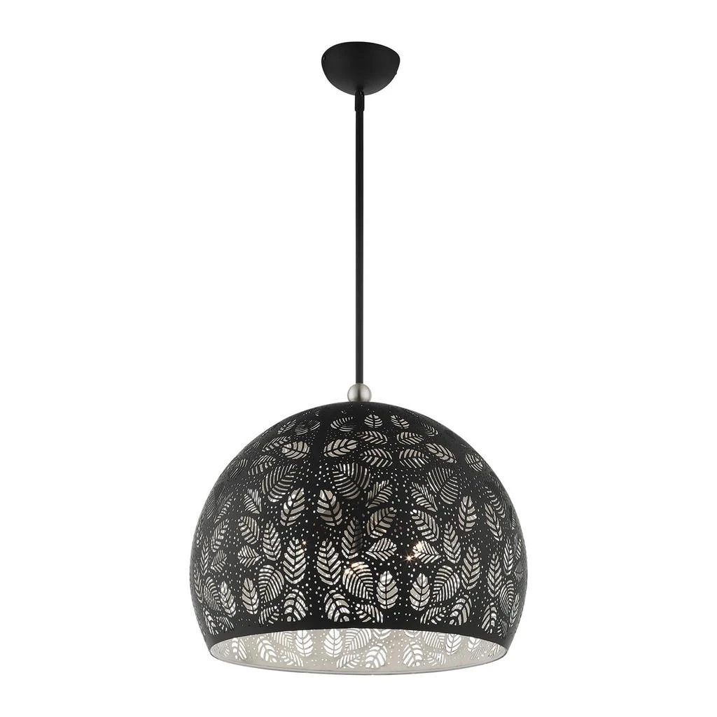 商品Livex Lighting|Three Light Black with Brushed Nickel Accents Pendant,价格¥5000,第5张图片详细描述