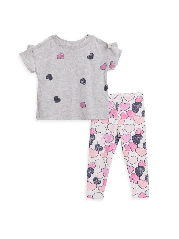 商品Splendid|Baby Girl's 2-Piece Scattered Heart Tee & Leggings Set,价格¥81,第1张图片