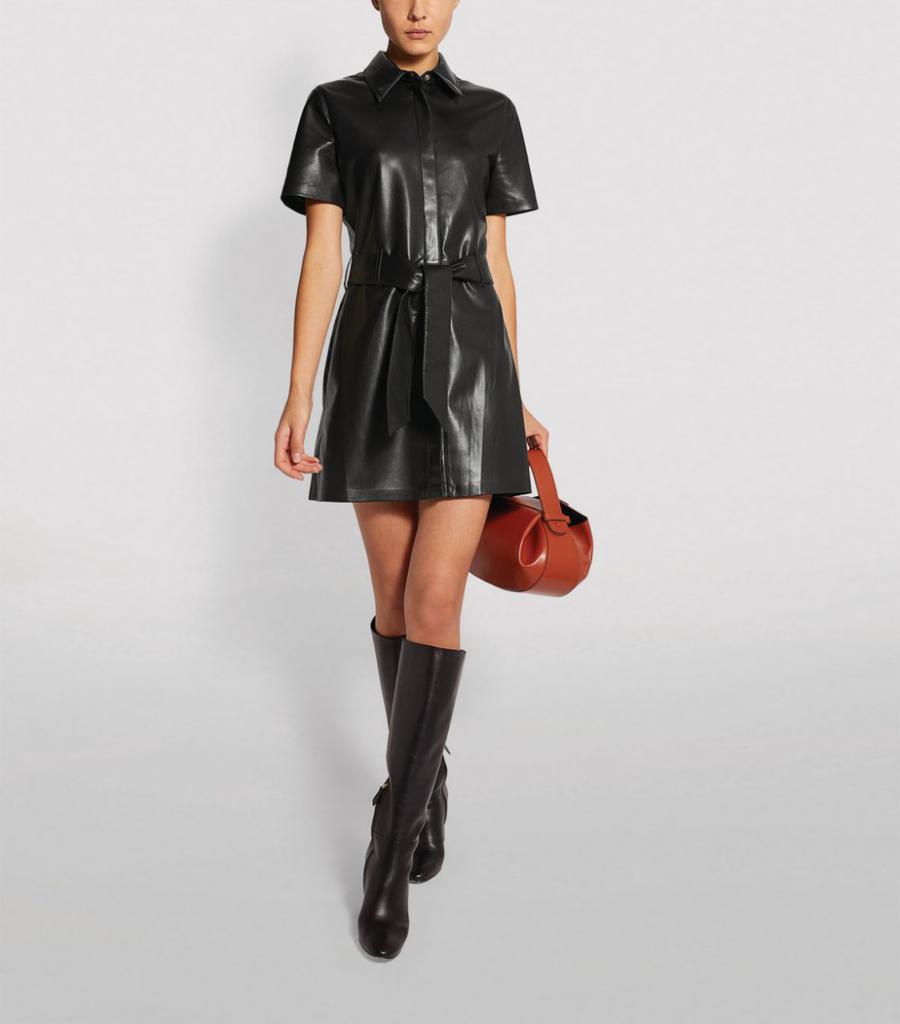 Vegan Leather Halli Shirt Dress商品第2张图片规格展示