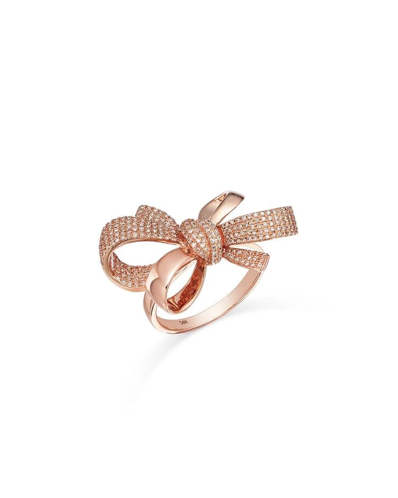 商品Bloomingdale's|Diamond Bow Ring in 14K Rose Gold, 0.65 tcw,价格¥50159,第1张图片