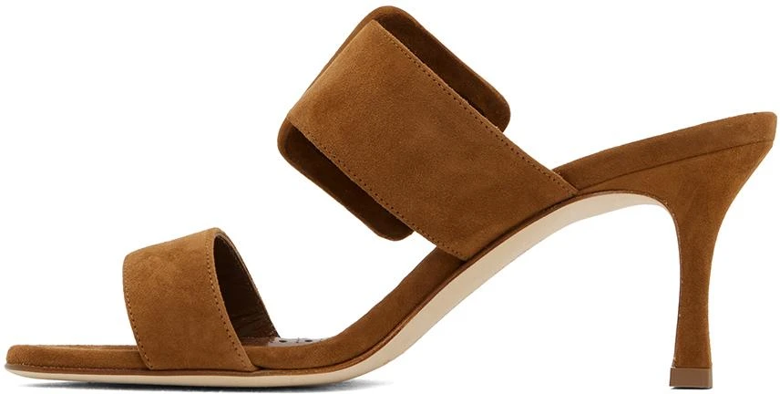 商品Manolo Blahnik|Brown Gable Heeled Sandals,价格¥5323,第3张图片详细描述