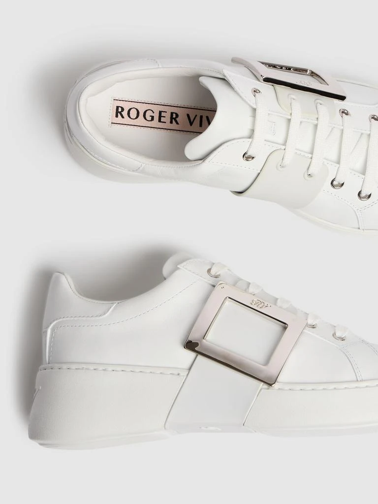 商品Roger Vivier|40mm Viv Skate Leather Sneakers,价格¥8232,第3张图片详细描述