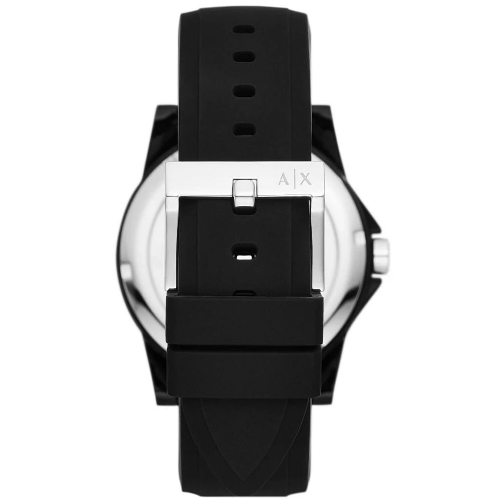 商品Armani Exchange|Women's Three-Hand Black Silicone Strap Watch, 40mm,价格¥711,第3张图片详细描述