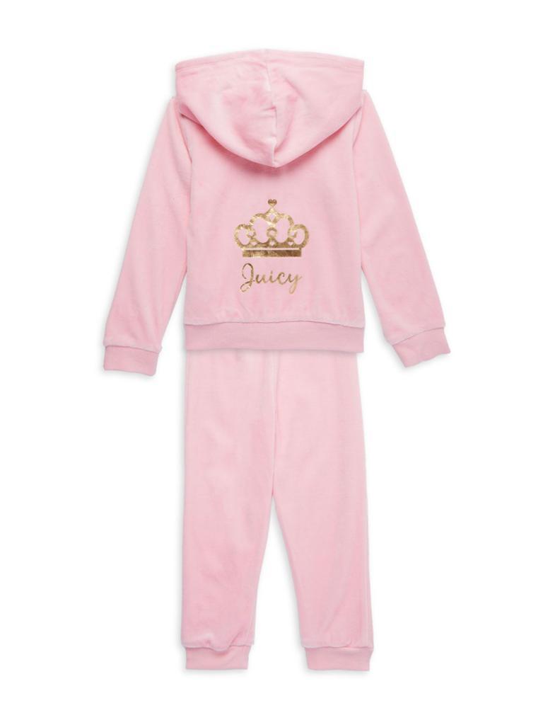 商品Juicy Couture|Little Girl's Velvet 2-Piece Hoodie & Joggers Set,价格¥220,第4张图片详细描述