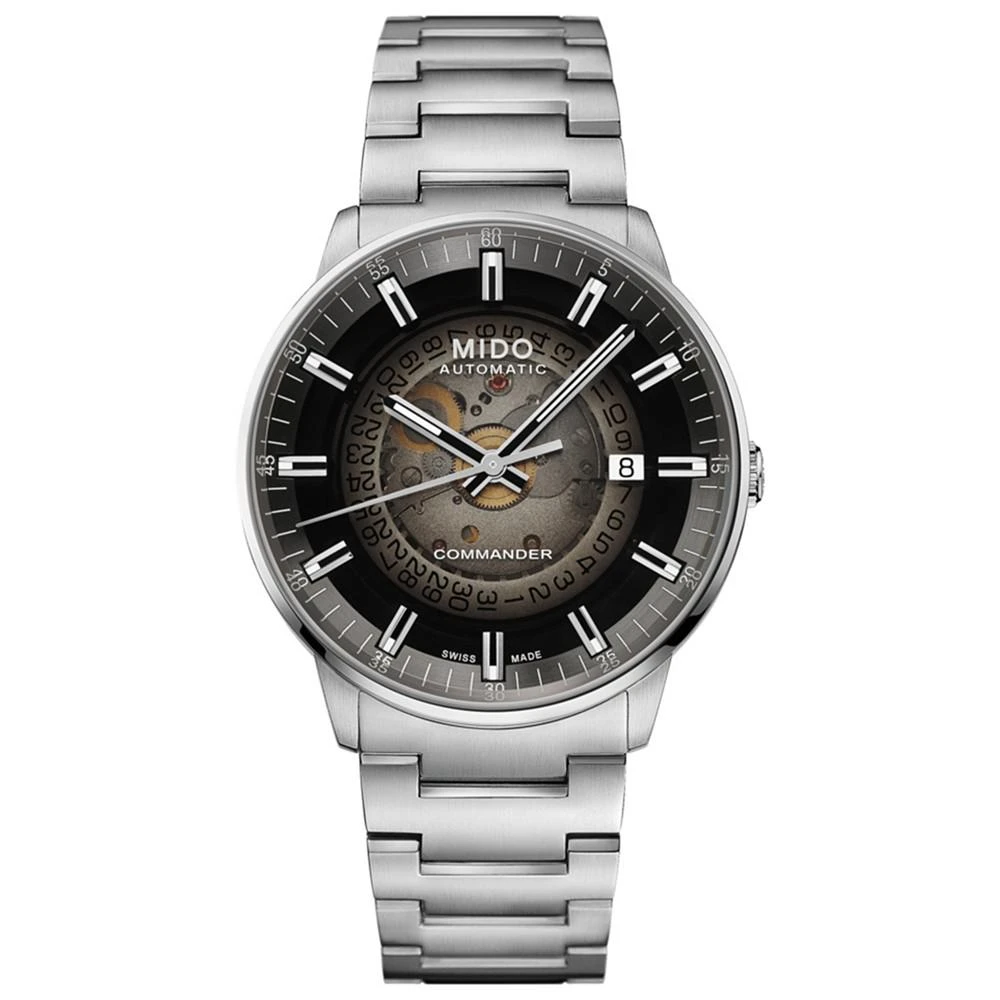 商品MIDO|Men's Swiss Automatic Commander Gradient Stainless Steel Bracelet Watch 40mm,价格¥7203,第1张图片