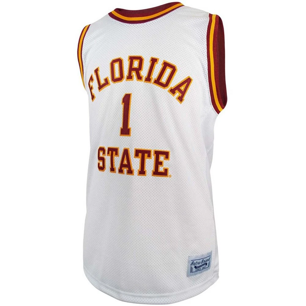 商品The Original Retro Brand|Men's #1 White Florida State Seminoles Commemorative Basketball Jersey,价格¥923,第3张图片详细描述