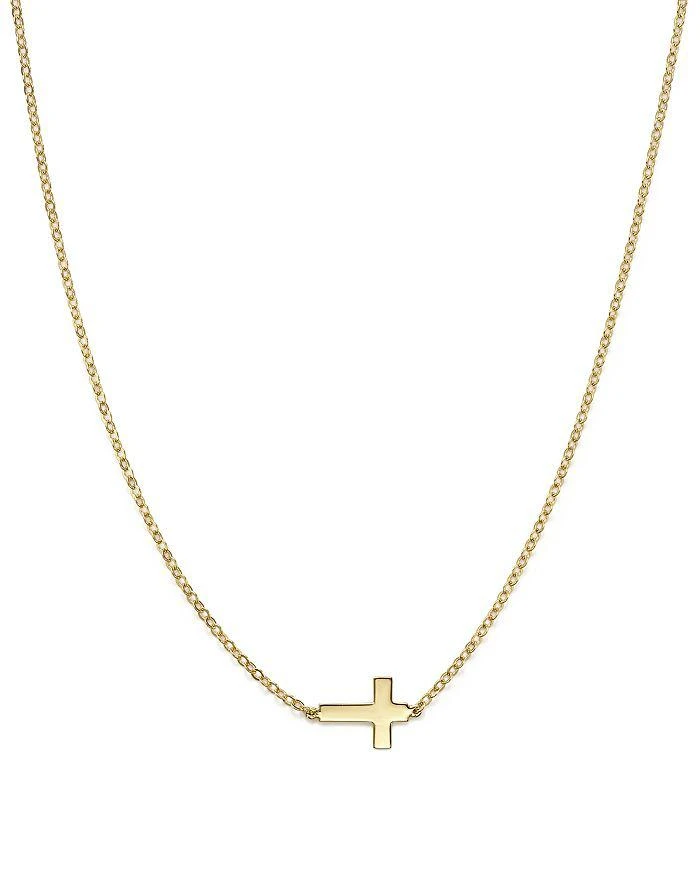 商品Bloomingdale's|14K Yellow Gold Small Cross Necklace, 18" - Exclusive,价格¥3744,第1张图片详细描述