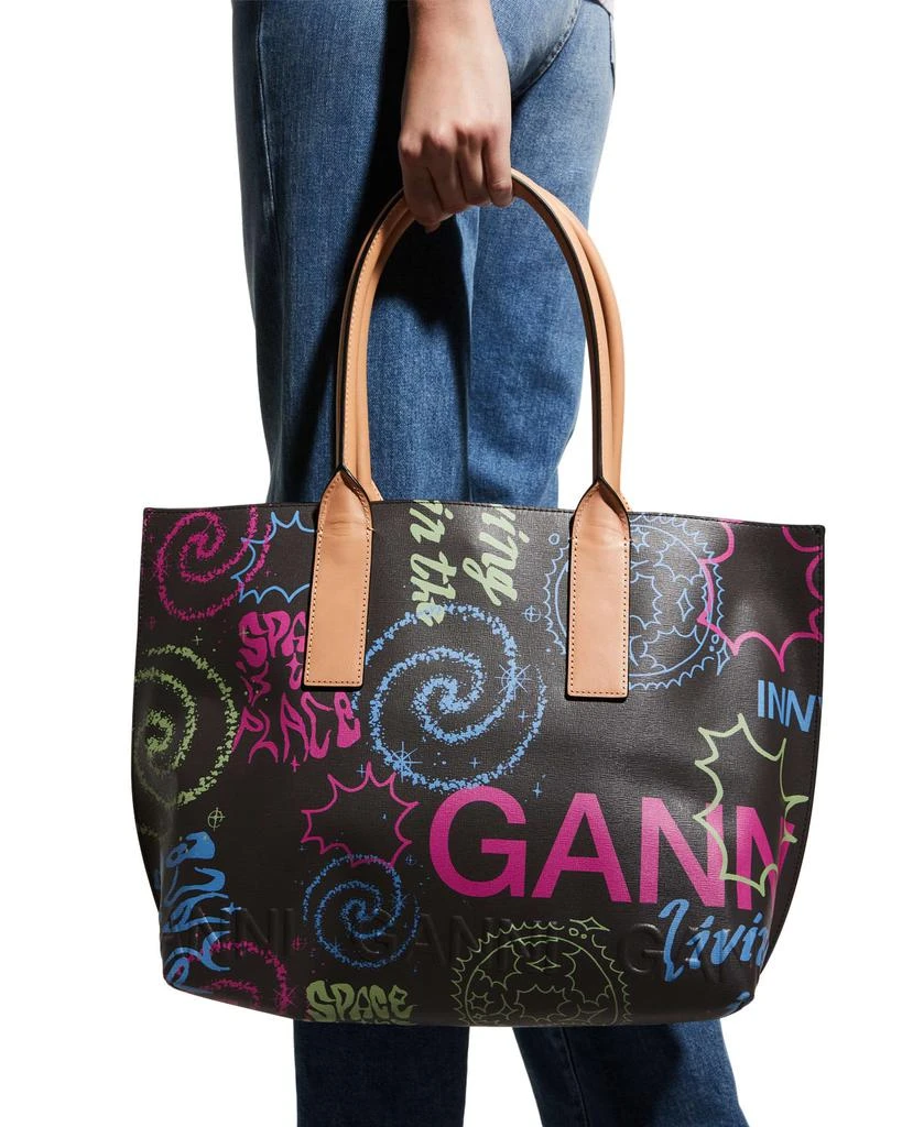 商品Ganni|Banner Logo Graphic Tote Bag,价格¥914,第5张图片详细描述