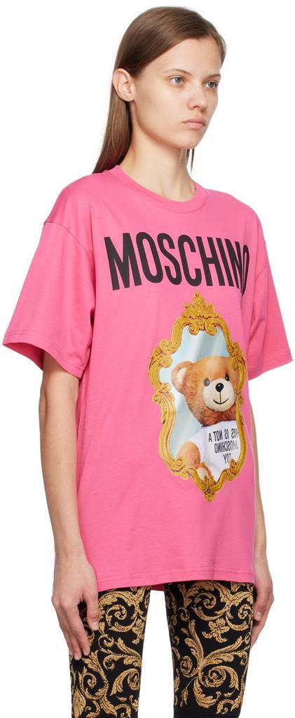 商品Moschino|Pink Mirror Teddy T-Shirt,价格¥2092,第4张图片详细描述