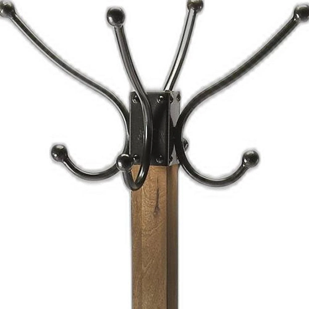 商品Homezia|Logan Square Rustic Brown Coat Rack Tree,价格¥3435,第2张图片详细描述