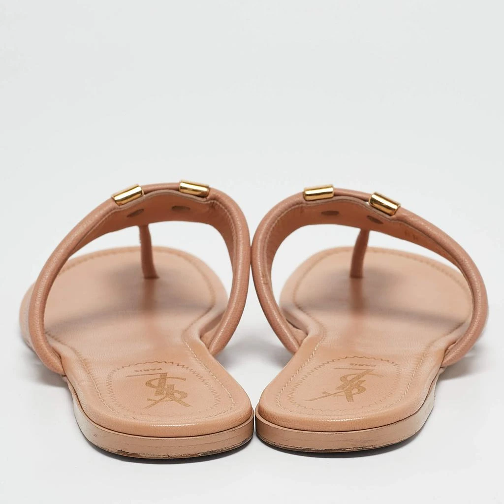 商品[二手商品] Yves Saint Laurent|Yves Saint Laurent Beige Leather Ycon Thong Flats Size 38,价格¥3604,第5张图片详细描述