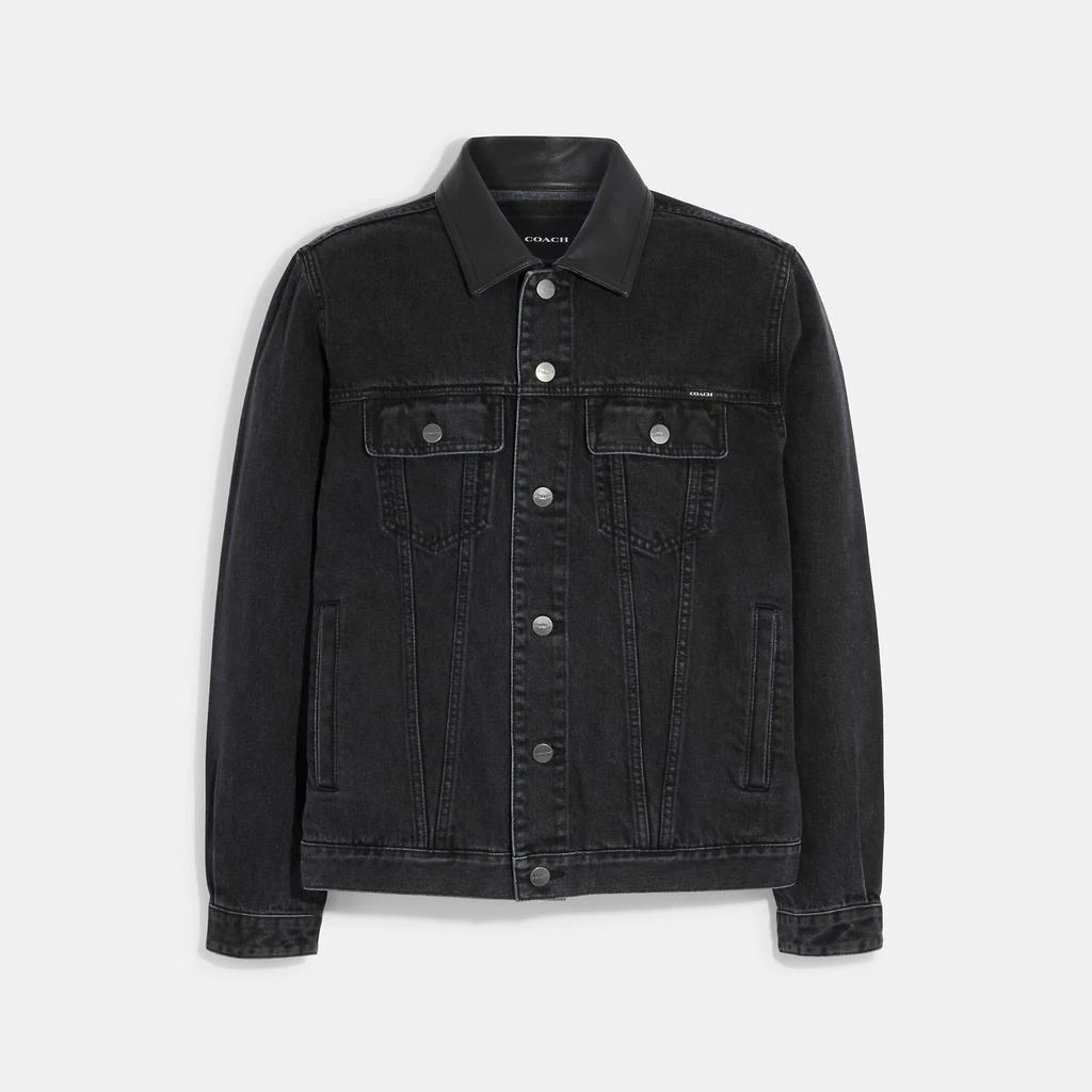 商品Coach|Coach Outlet Solid Denim Jacket,价格¥1664,第1张图片