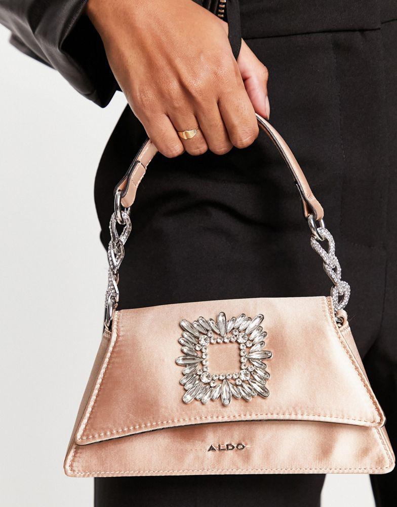 商品ALDO|ALDO Carre mini grab bag with crystal embellishment in pink,价格¥484,第4张图片详细描述