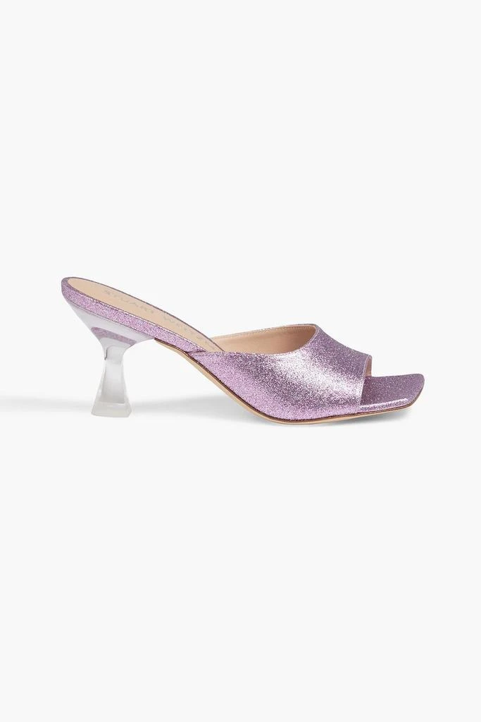 商品Stuart Weitzman|Tia 75 glittered woven mules,价格¥837,第1张图片