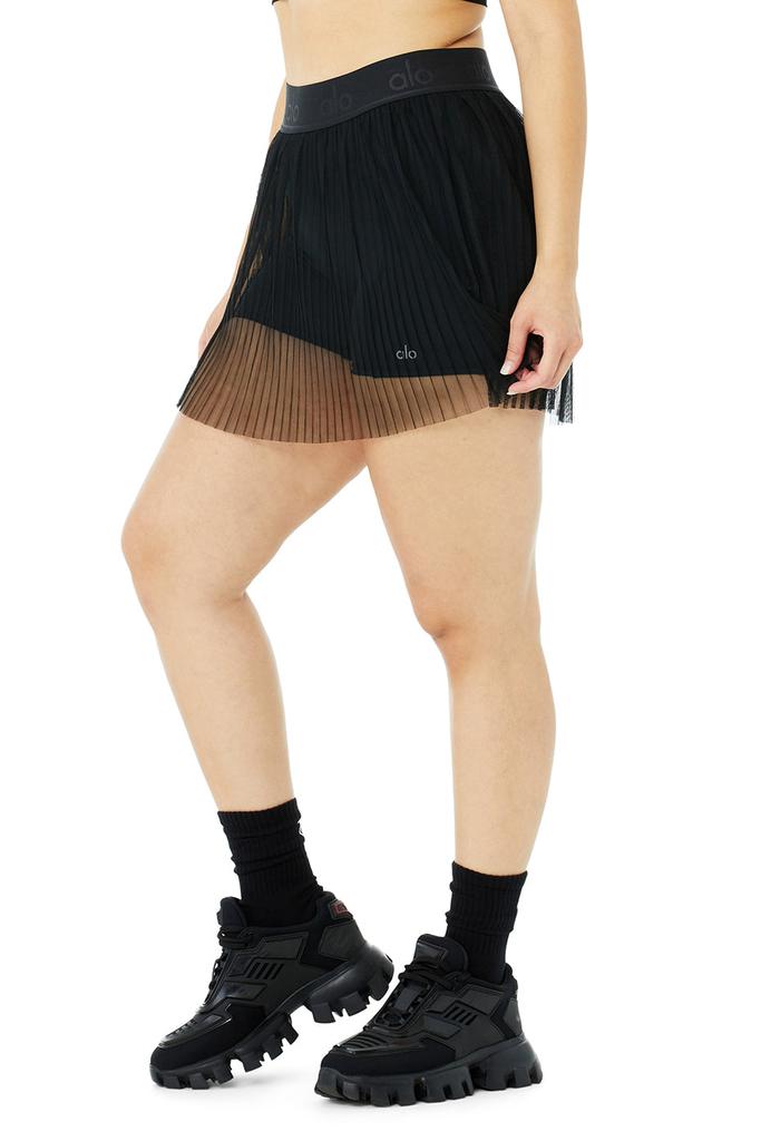 Mesh Flirty Tennis Skirt - Black商品第6张图片规格展示