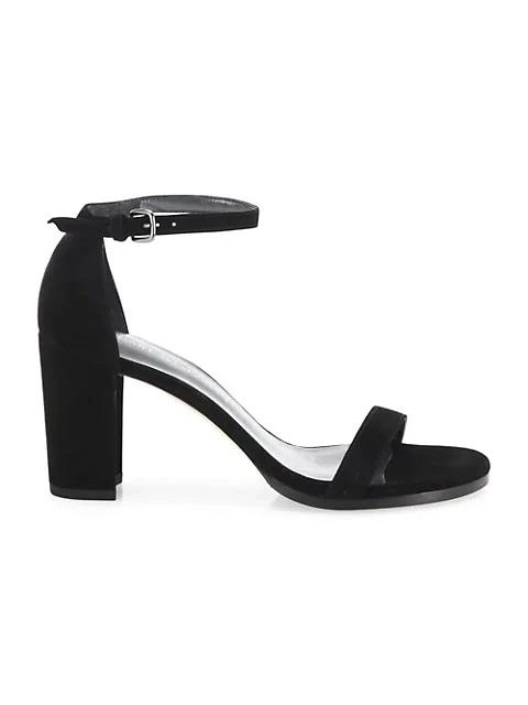 商品Stuart Weitzman|Nearlynude Block-Heel 麂皮凉鞋,价格¥2237,第1张图片