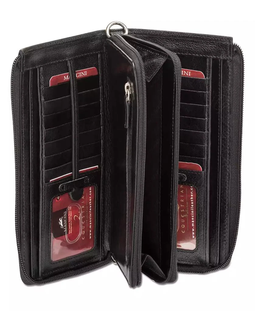 商品Mancini Leather Goods|Equestrian-2 Collection RFID Secure Large Trifold Wallet,价格¥972,第2张图片详细描述