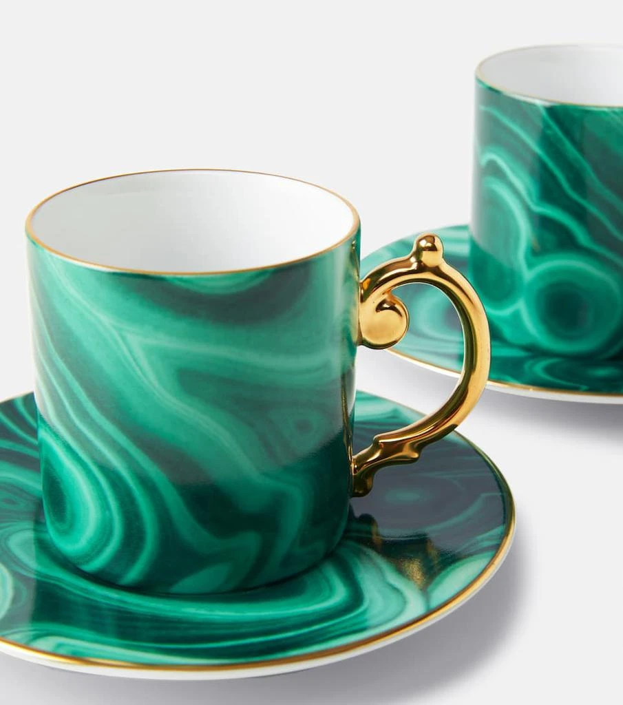 商品L'Objet|Malachite浓缩咖啡杯和咖啡碟，六件套,价格¥5165,第2张图片详细描述