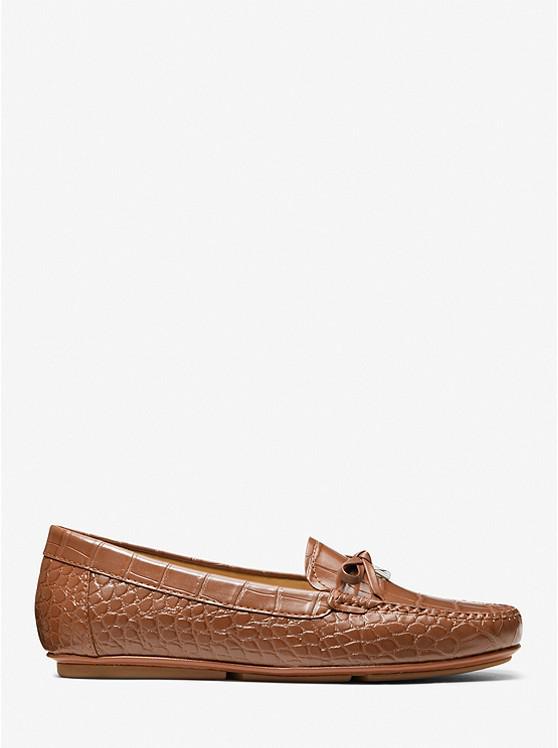 Juliette Crocodile Embossed Faux Leather Loafer商品第2张图片规格展示