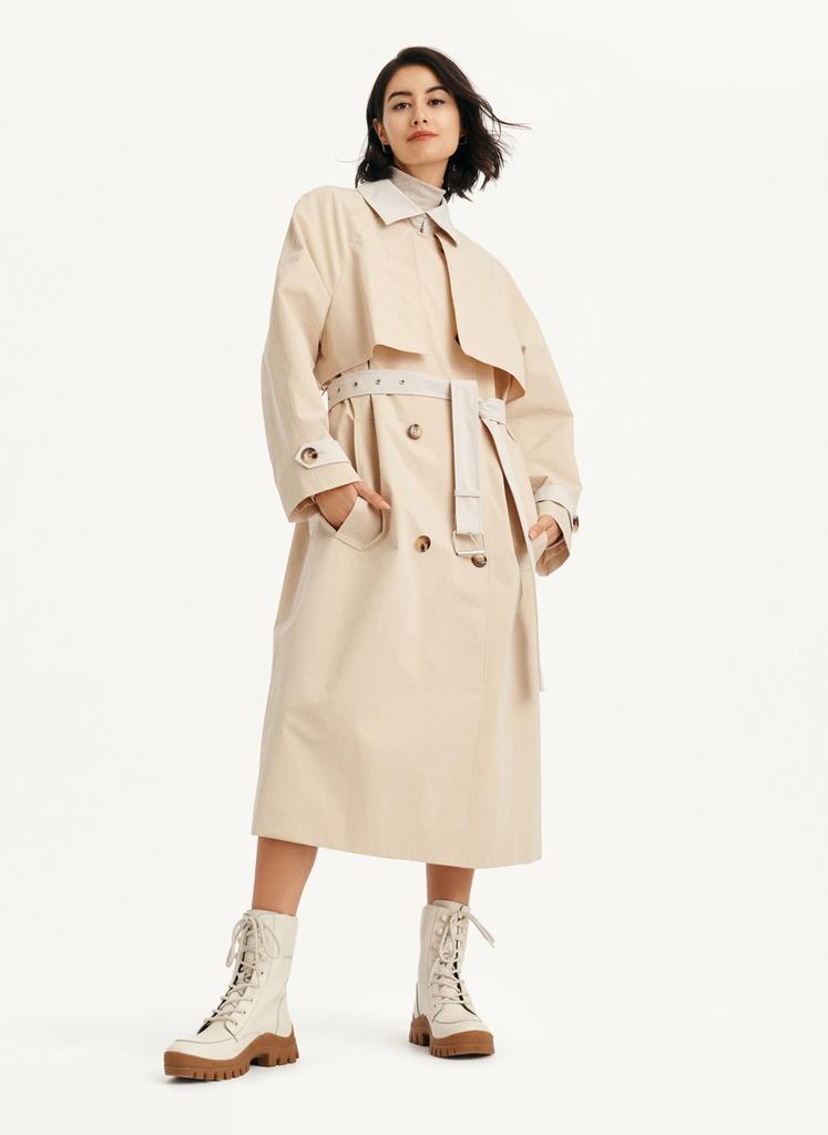 商品DKNY|Colorblocked Crinkle Trench,价格¥966,第4张图片详细描述