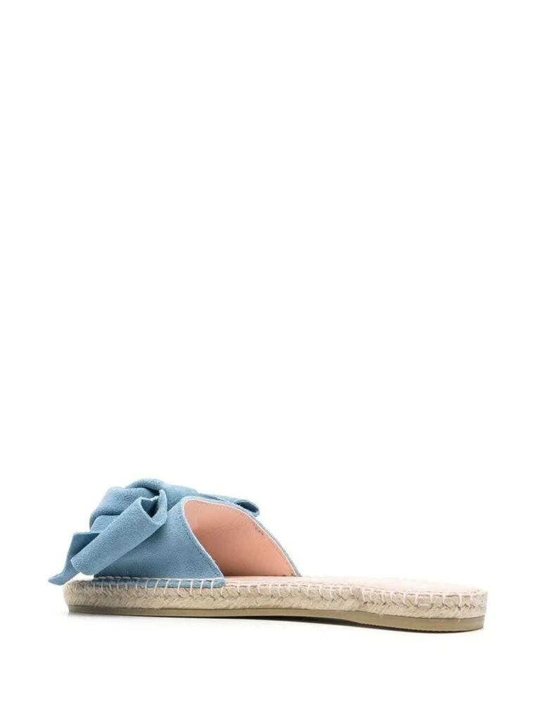 商品Manebi|Manebi Manebì Womans Hamptons Leather Slide Sandals With Pale Blue Suede Bow,价格¥1167,第3张图片详细描述