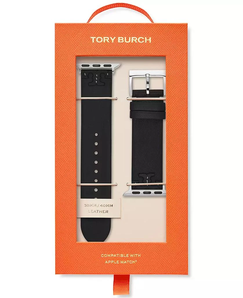 商品Tory Burch|Women's McGraw Black Band For Apple Watch® Leather Strap 38 mm/40mm,价格¥907,第4张图片详细描述