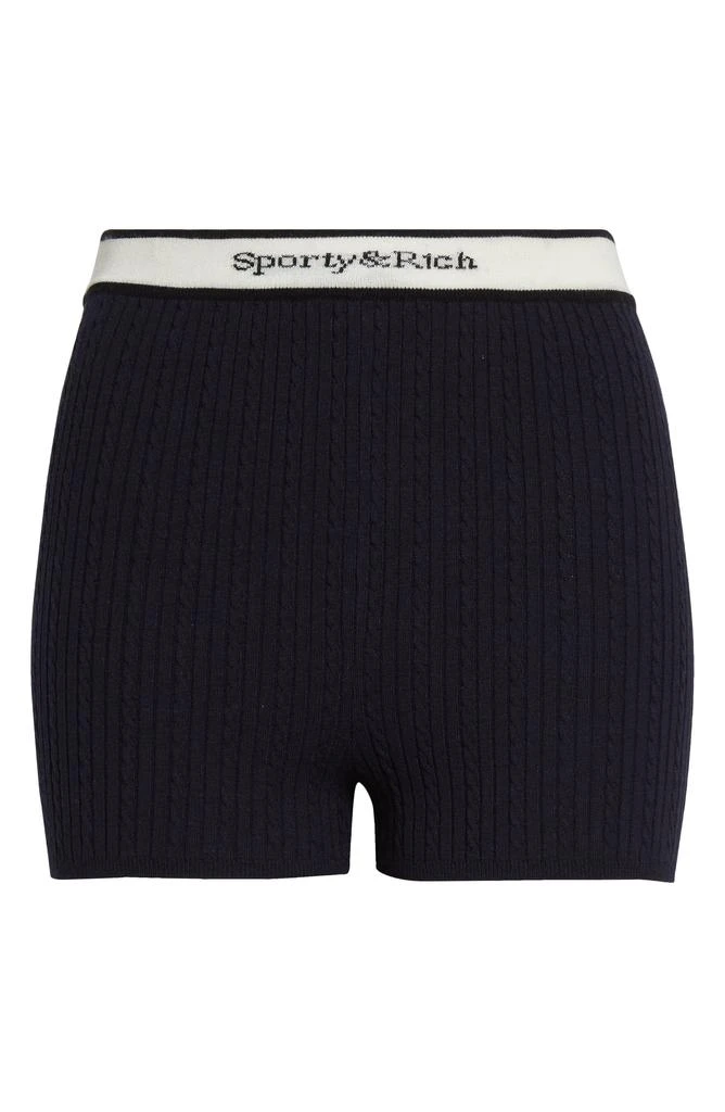 商品Sporty & Rich|Serfi Logo Cable Knit Bike Shorts,价格¥189,第5张图片详细描述