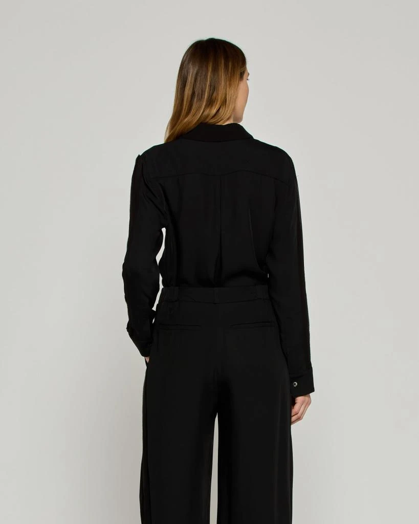 商品Serena Bute|Classic Shirt With Georgette Trim - Black,价格¥1978,第4张图片详细描述