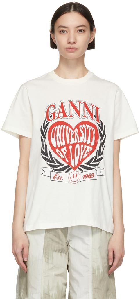 商品Ganni|White Organic Cotton T-Shirt,价格¥612,第1张图片