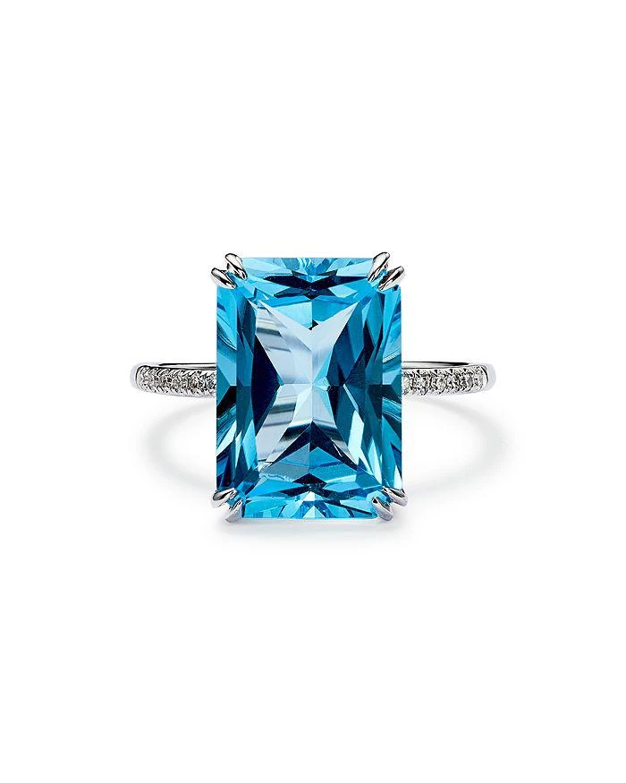 商品Bloomingdale's|Blue Topaz and Diamond Statement Ring in 14K White Gold - Exclusive ,价格¥4979,第5张图片详细描述