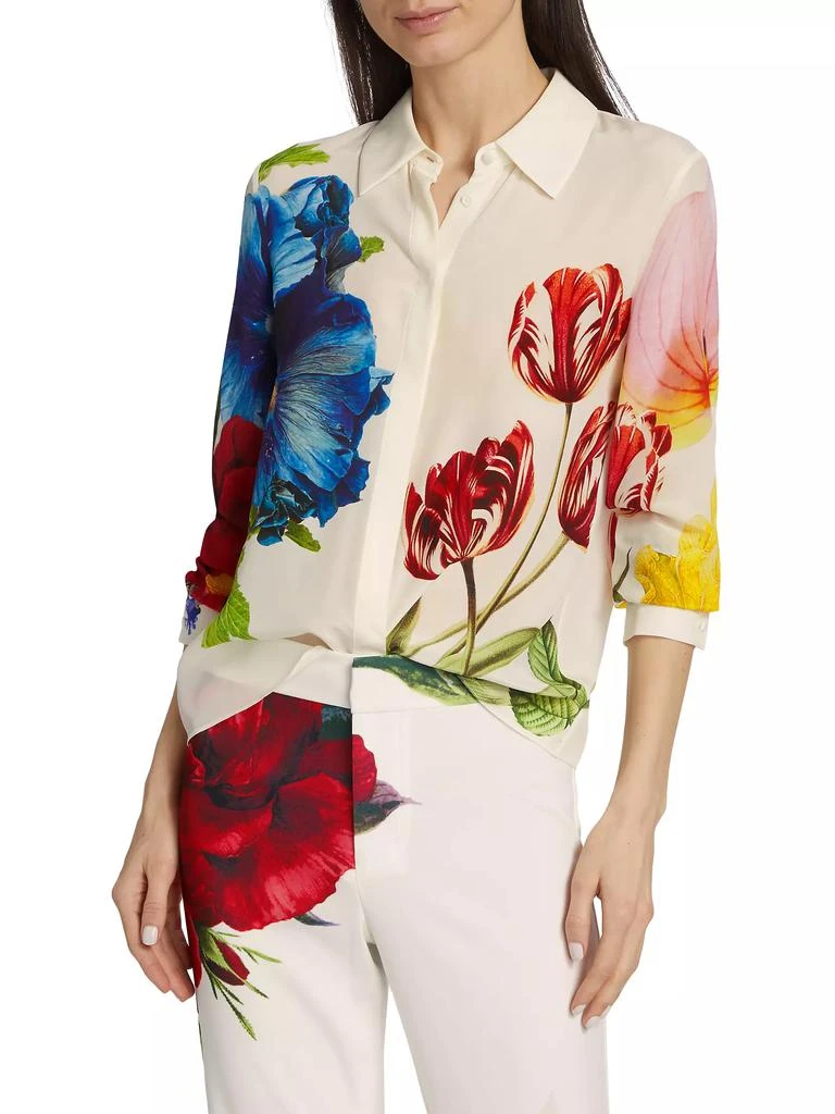 商品Alice + Olivia|Willa Floral Silk Blouse,价格¥1593,第3张图片详细描述