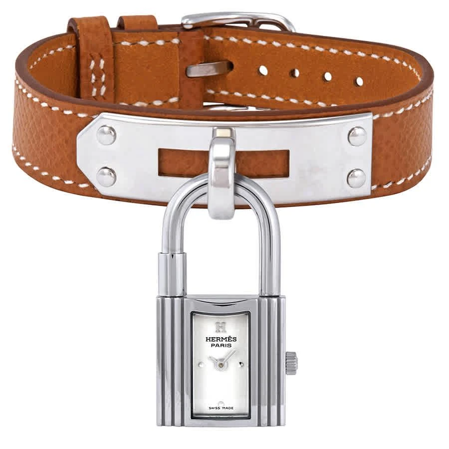 商品Hermes|Hermes Kelly White Dial Tan Leather Ladies Watch 023728WW00,价格¥13471,第1张图片