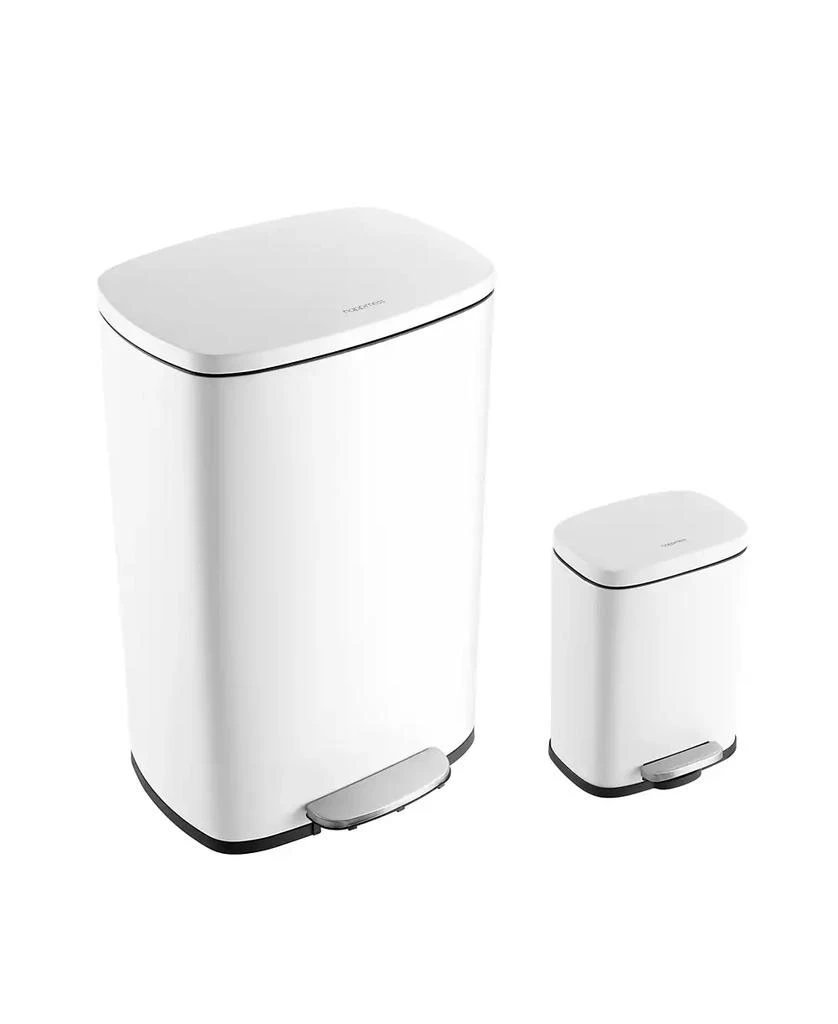 商品JONATHAN Y|Connor Rectangular Trash Can with Soft-Close Lid and Free Mini Trash Can, Set of 2,价格¥1169,第4张图片详细描述