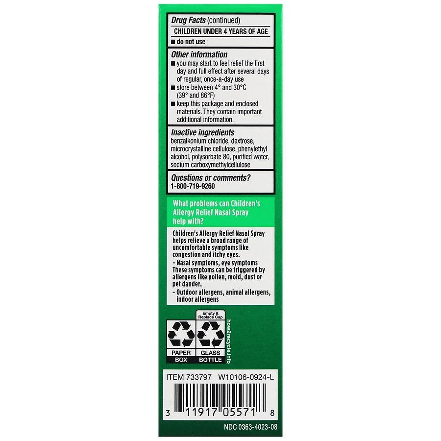 商品Walgreens|Children's Allergy Relief Fluticasone Propionate Nasal Spray,价格¥111,第3张图片详细描述