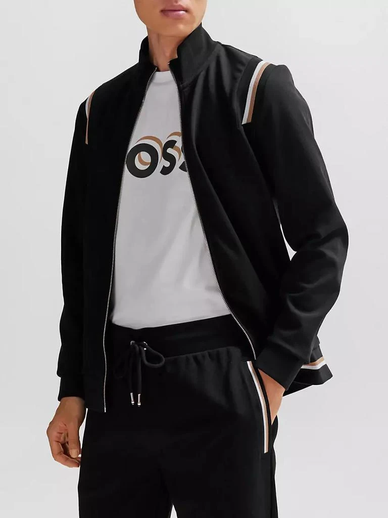 商品Hugo Boss|Zip-Up Sweatshirt with Signature-Stripe Trims,价格¥1681,第3张图片详细描述