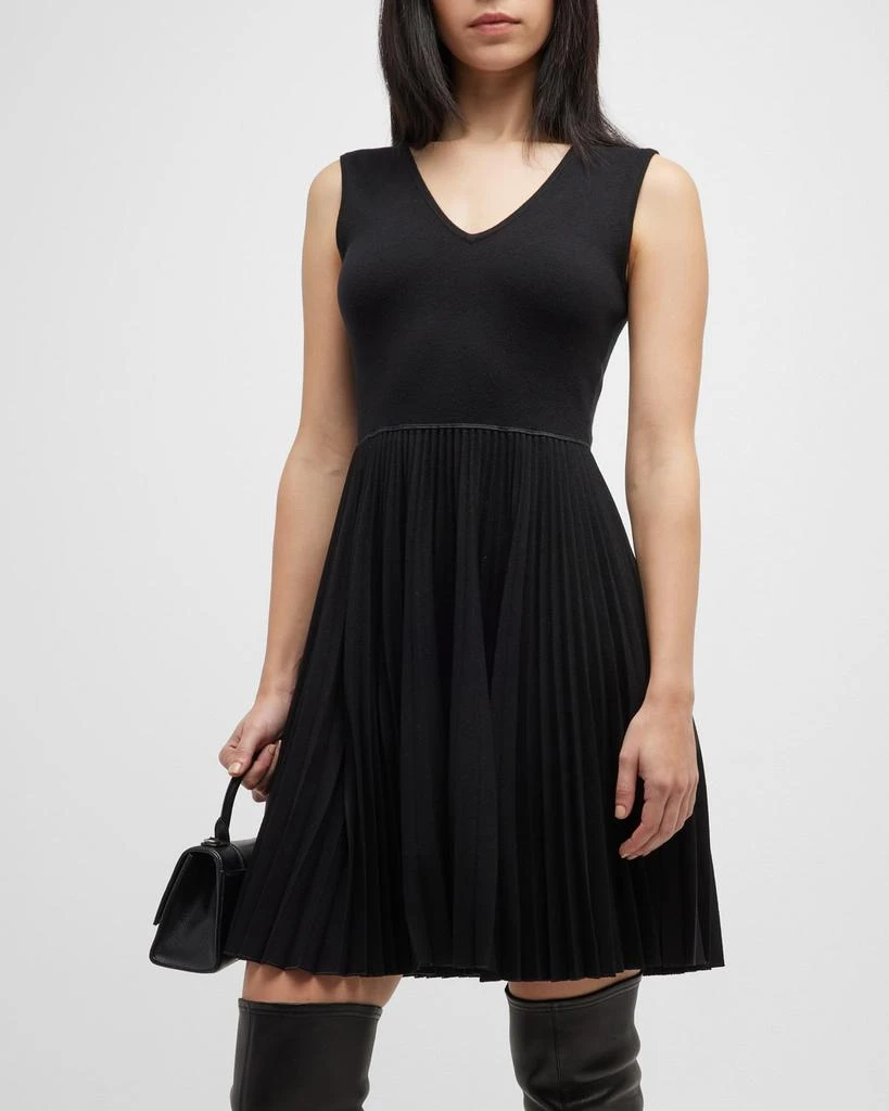 商品Theory|Sleeveless Pleated Mini Combo Dress,价格¥1820,第1张图片