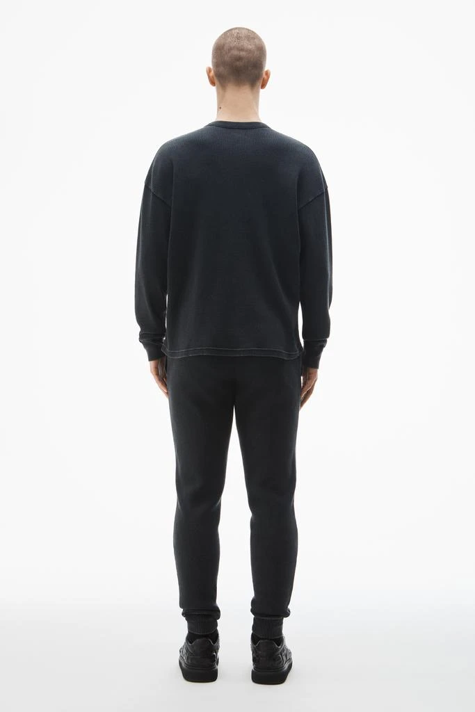 商品Alexander Wang|long-sleeve tee in waffle-knit cotton stretch,价格¥372,第4张图片详细描述