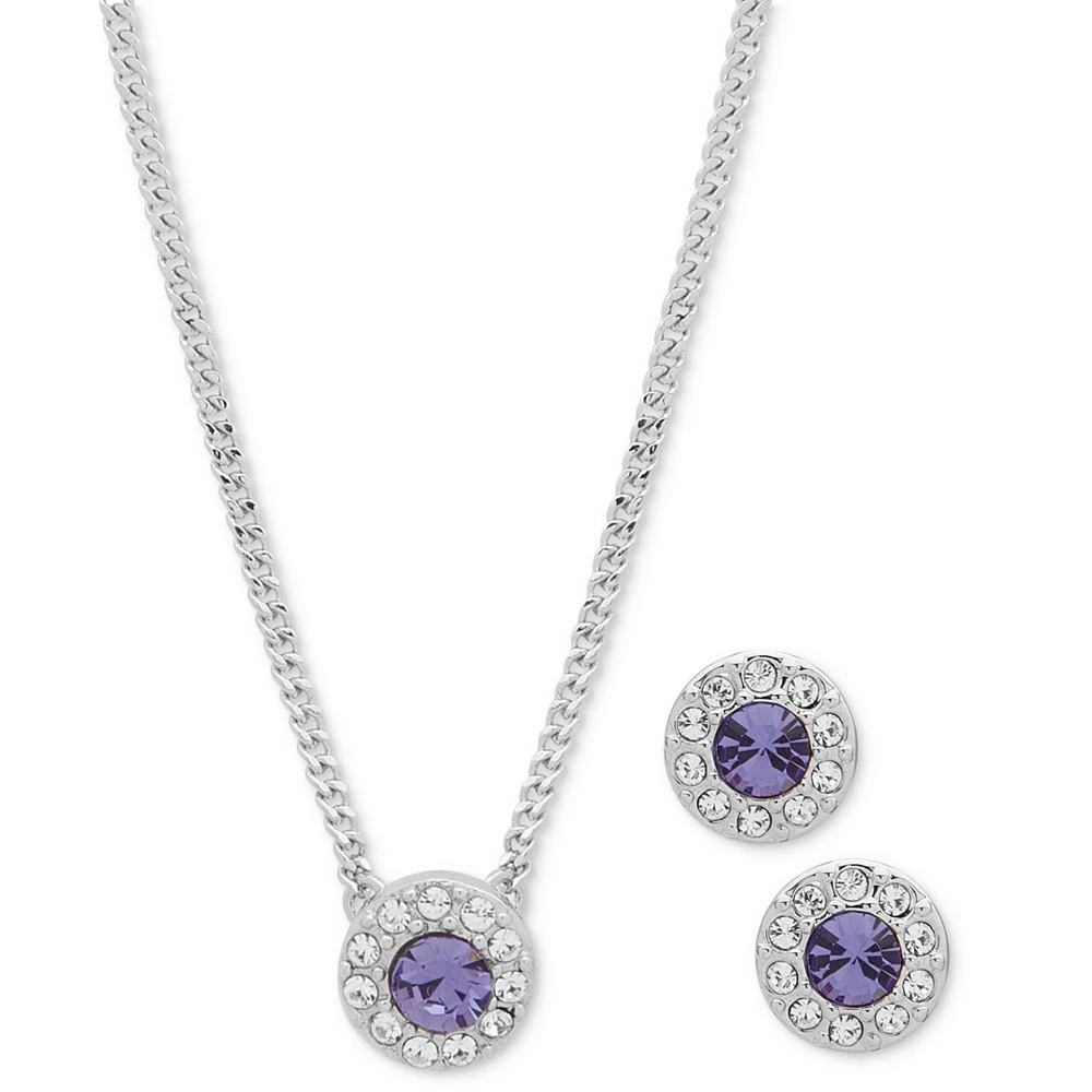 商品Givenchy|Pavé & Color Crystal Pendant Necklace & Stud Earrings Set,价格¥183,第1张图片