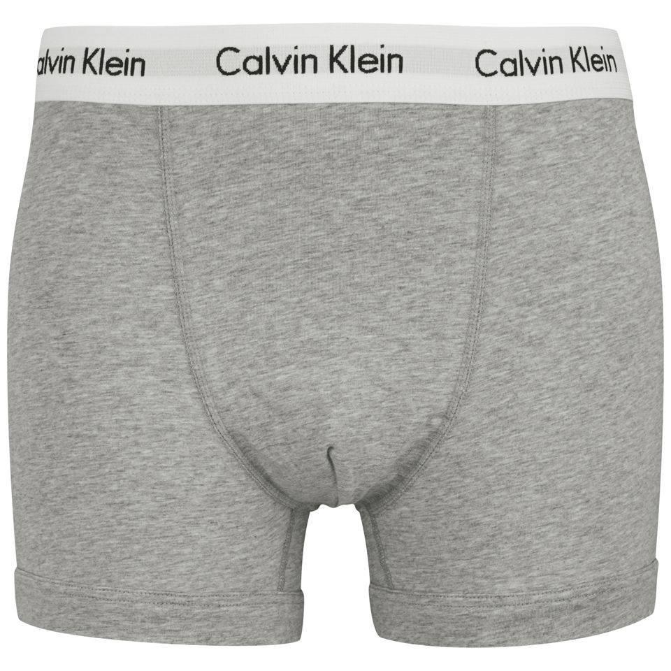商品Calvin Klein|Calvin Klein Men's Cotton Stretch 3-Pack Trunks - Black/White/Grey Heather,价格¥357,第4张图片详细描述
