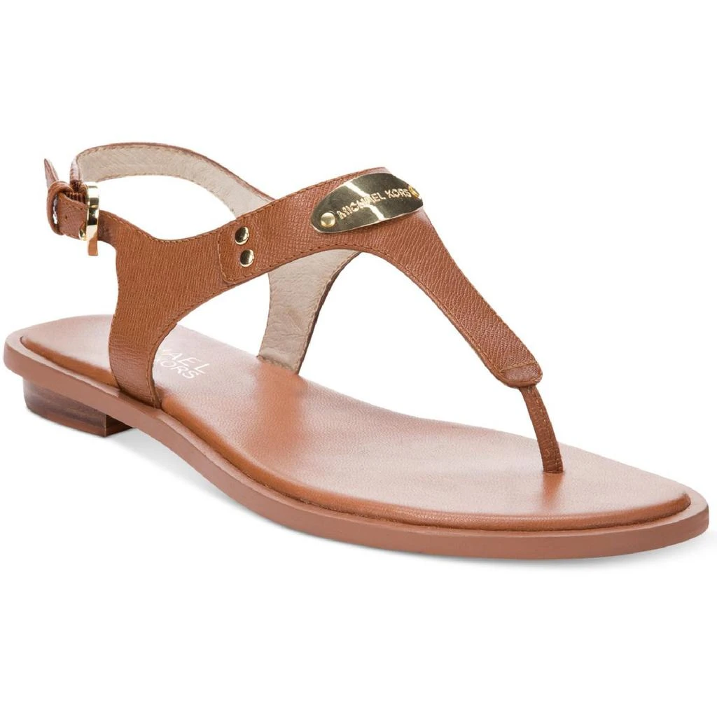 商品Michael Kors|MICHAEL Michael Kors Women's Leather MK Plate T-Strap Thong Sandals,价格¥207,第3张图片详细描述