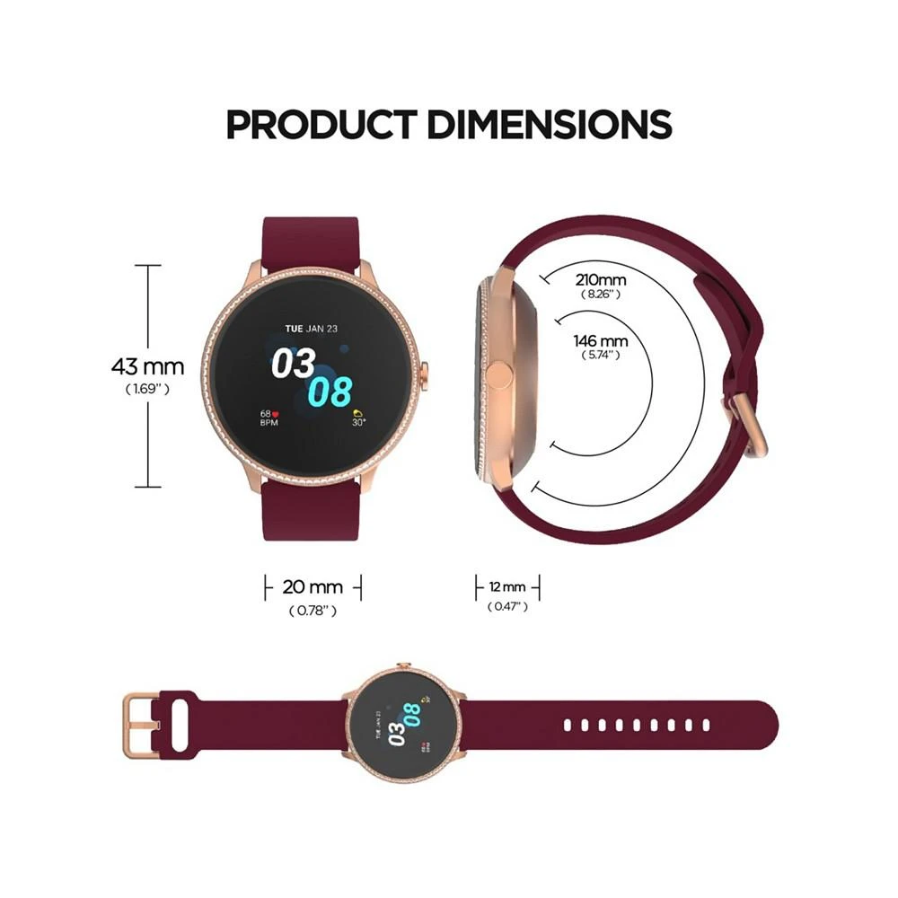 商品iTouch|Sport 3 Unisex Touchscreen Smartwatch: Silver Case with White Strap 45mm,价格¥718,第2张图片详细描述
