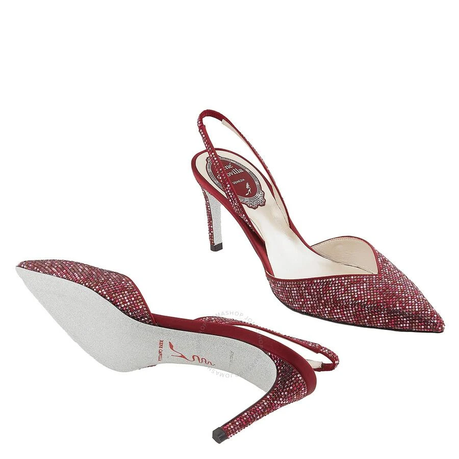 商品Rene Caovilla|Ladies Bordeaux Vivienne Crystal Slingback Pumps,价格¥2207,第2张图片详细描述