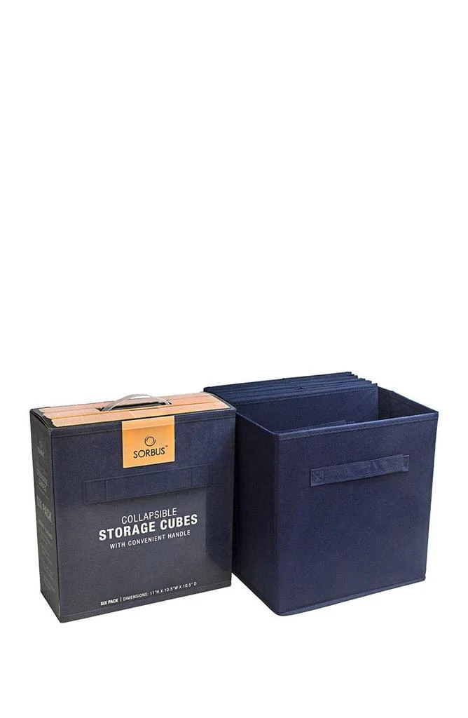 商品SORBUS|Navy Foldable Storage Cube Basket Bin - Pack of 6,价格¥289,第5张图片详细描述