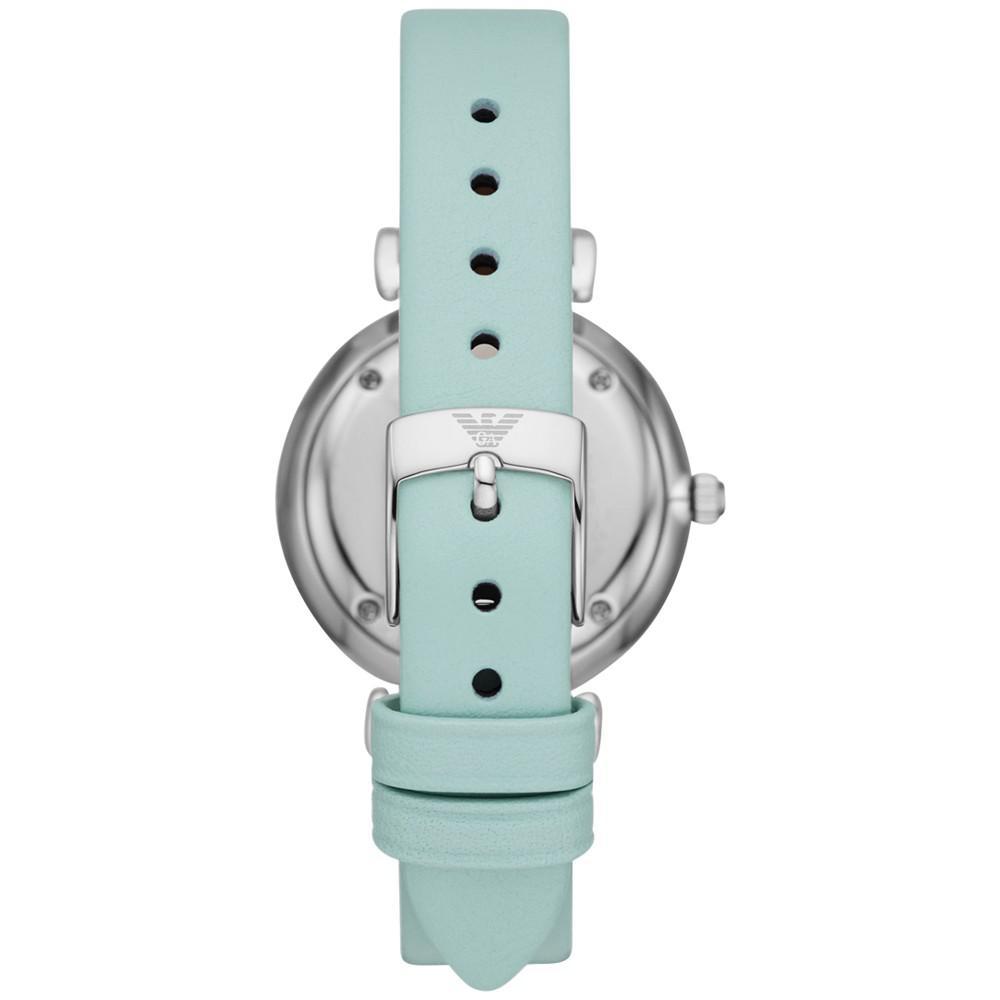 商品Emporio Armani|Women's Blue Leather Strap Watch 32mm,价格¥2183,第5张图片详细描述