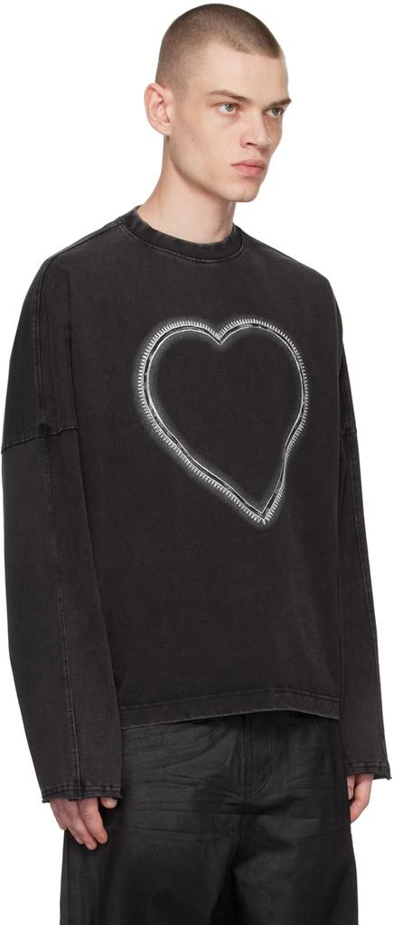 商品We11done|Black Heart Choker Long Sleeve T-Shirt,价格¥1253,第2张图片详细描述
