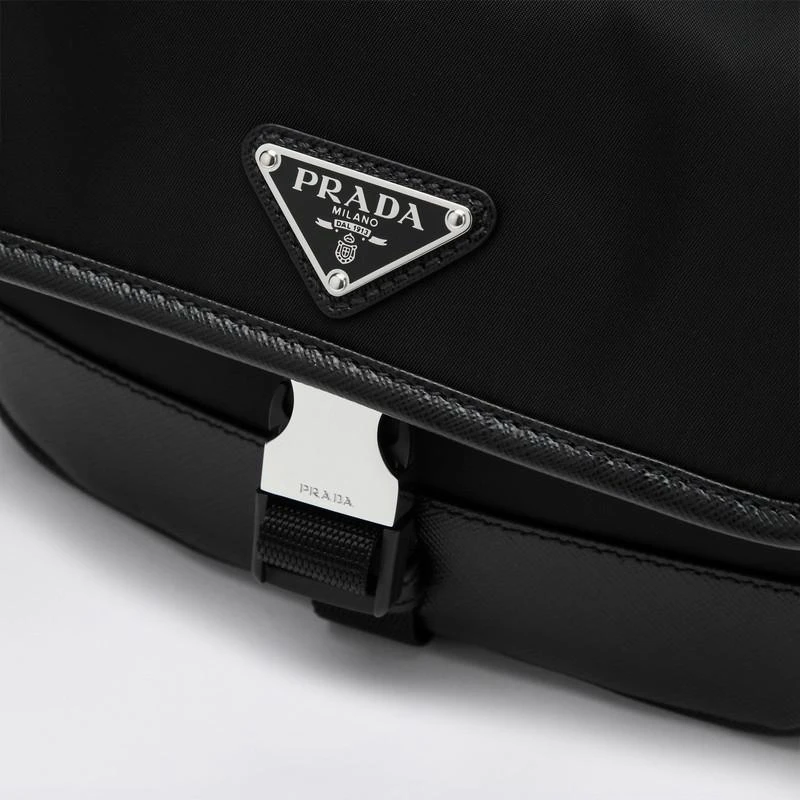 Black Re-Nylon and Saffiano shoulder bag 商品