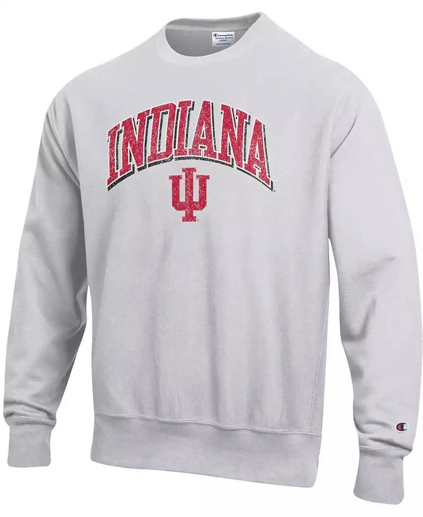 商品CHAMPION|Men's Gray Indiana Hoosiers Arch Over Logo Reverse Weave Pullover Sweatshirt,价格¥432,第3张图片详细描述