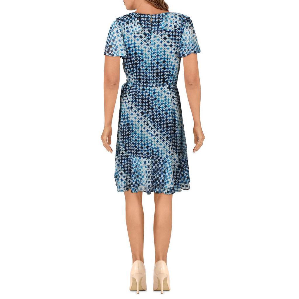 商品Karl Lagerfeld Paris|Karl Lagerfeld Paris Womens Printed Calf Midi Dress,价格¥469,第4张图片详细描述